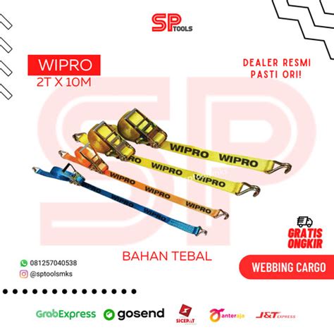 Jual WEBING WEBBING CARGO RACHET PENGIKAT BARANG 2 TON X 10 METER WIPRO