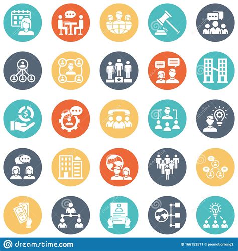 Hr Management Vector Icons Set Every Single Icon Can Be Easily Modified