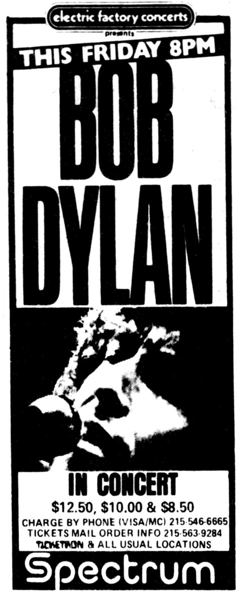 Bob Dylans Concert And Tour History Concert Archives