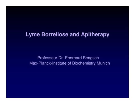 Pdf Lyme Borreliose And Apitherapy Apimondia Borreliose And