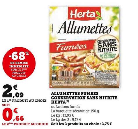 Promo Allumettes Fum Es Conservation Sans Nitrite Herta Chez Super U