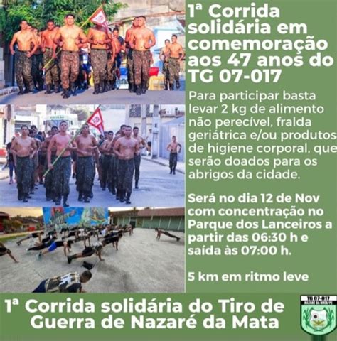 Corrida Solid Ria Do Tiro De Guerra De Nazar Da Mata