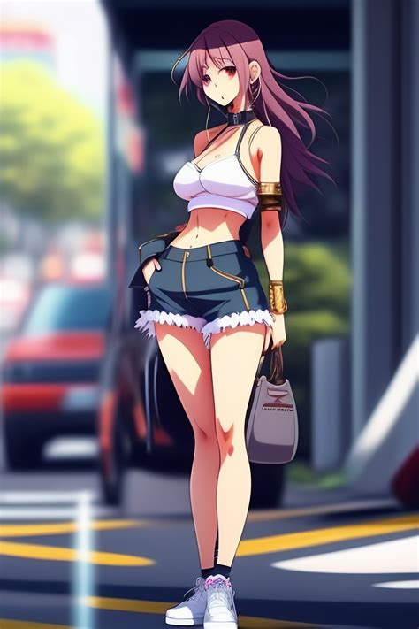 Lexica A Hot And Sexy Girl In Shorts In Modern Anime Style