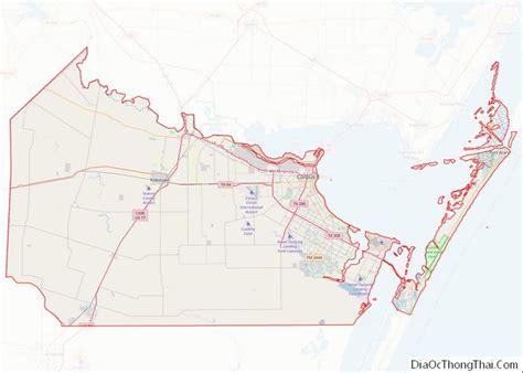 Map of Nueces County, Texas - Thong Thai Real