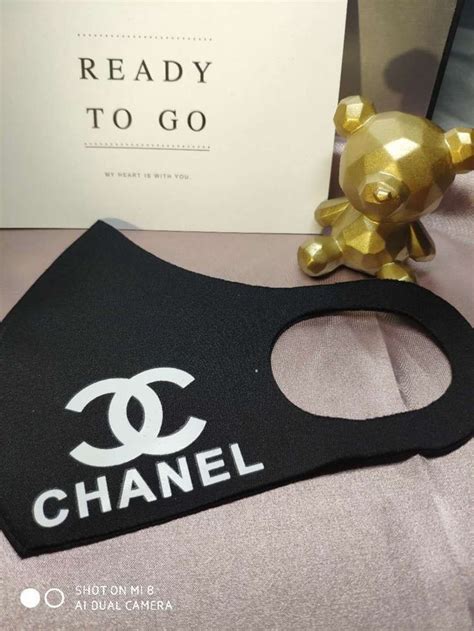 Chanel Face Masks COCO Custom Cloth Facemask Black White Symbol Mask