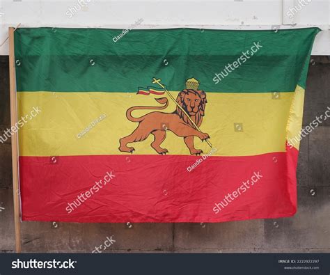 Flag Ethiopian Empire Lion Judah Symbol Stock Photo 2222922297 ...