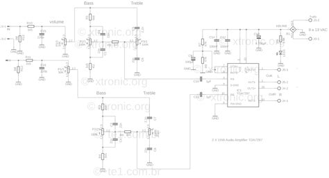 TDA7297 - Amplifier circuit add tone control | Audio amplifier, Circuit