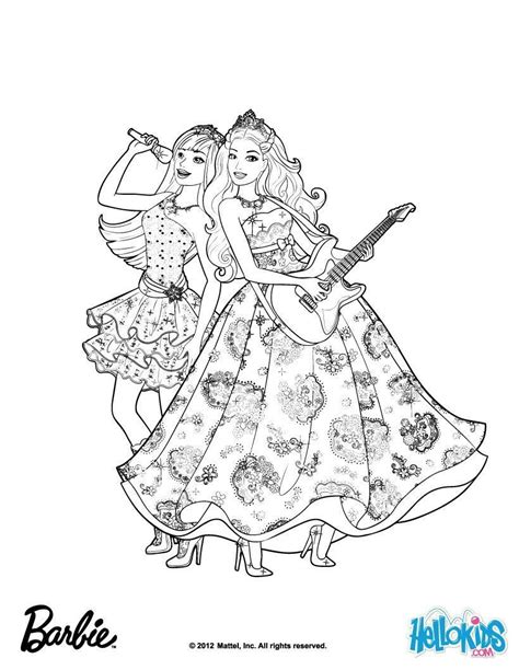 Barbie Princess And The Popstar Coloring Pages Online Coloring