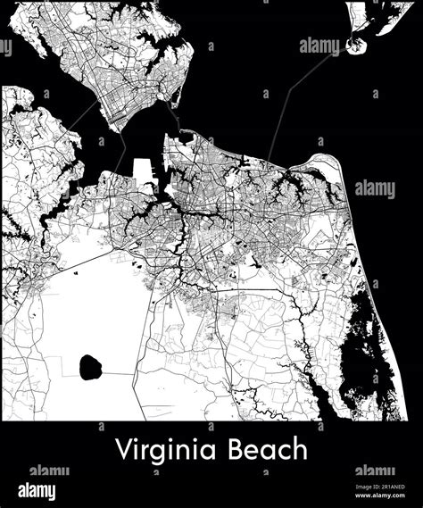 City Map North America United States Virginia Beach Vector Illustration