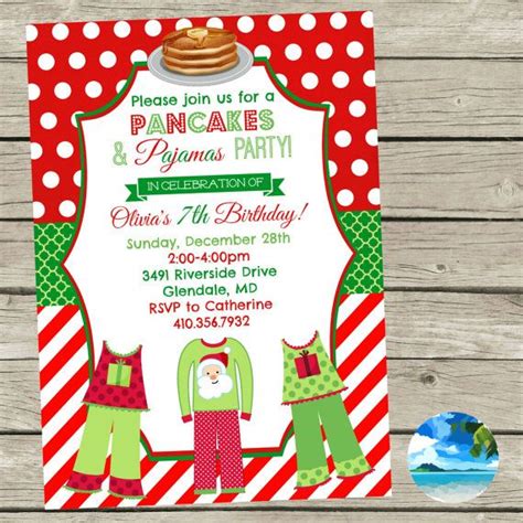 Pancakes And Pajamas Party Invitation Pajamas Party Birthday