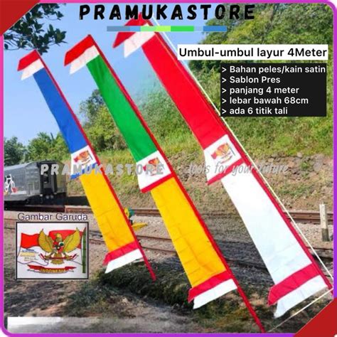 Jual Umbul Umbul Layur Merah Putih Sablon Garuda Meter Bendera