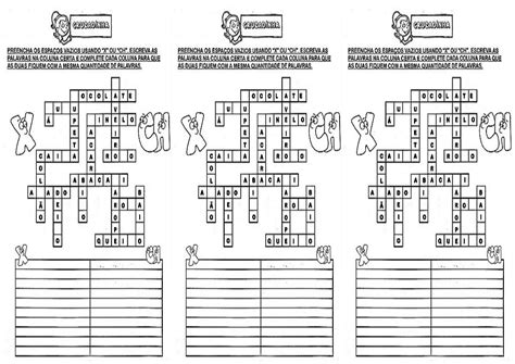 Cruzadinha Ch E X Para Imprimir Pesquisa Google C B