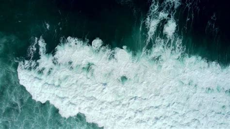 Abstract Top Down Foamy Ocean Waves Breaks Beach Stock Video Video Of