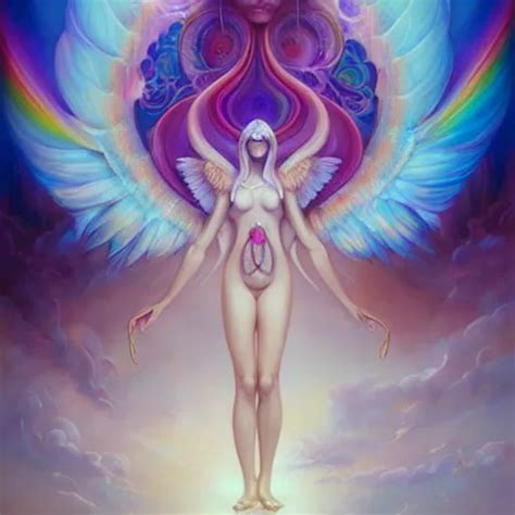 Psychedelic Angelic Celestial Being Artwork Of Peter Stable Diffusion