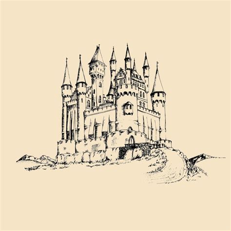 Premium Vector Vector Old Castle Illustration Gothic Fortress