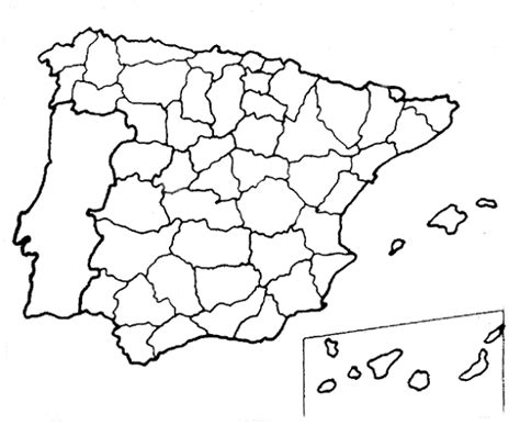 Mapa Mudo De Espa A Mostrando Sus Provincias Tama O Completo