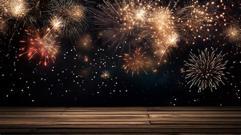 Premium AI Image | New Year 2024 Fireworks Party Background