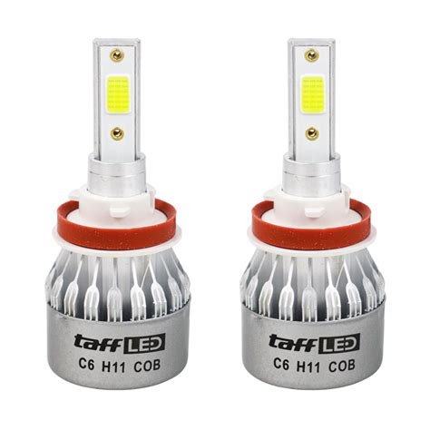 TaffLED Lampu Depan Mobil Headlight LED H11 COB Cool White 2 PCS C6