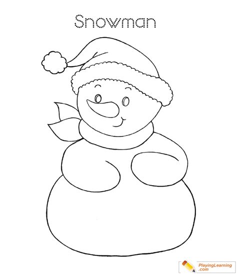 Easy Snowman Coloring Page 06 Free Easy Snowman Coloring Page