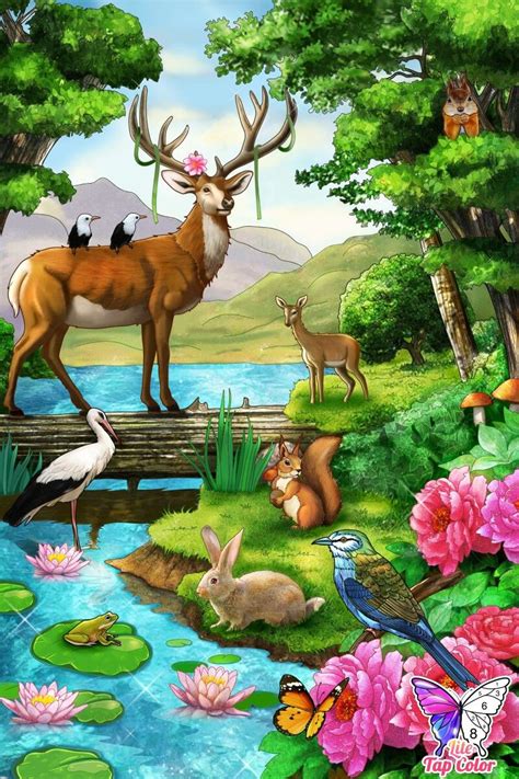 How to draw deer with forest scenery deer painting with earthwatercolor ...