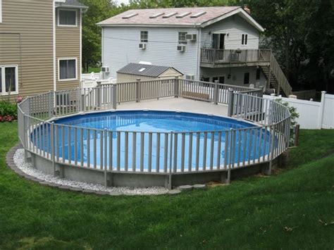 Sharkline Semi In Ground Pool With Fencing Above Ground Pool Fence