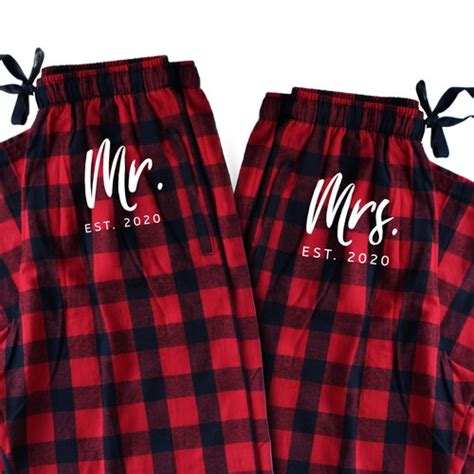 Mr And Mrs Couple Pajamas Our First Christmas Pajamas Etsy