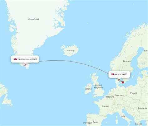 Flights From Narsarsuaq To Aarhus Uak To Aar Flight Routes