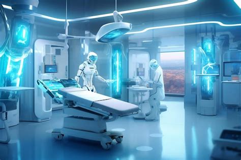 Premium AI Image | Futuristic hospital with robots or laboratory ...