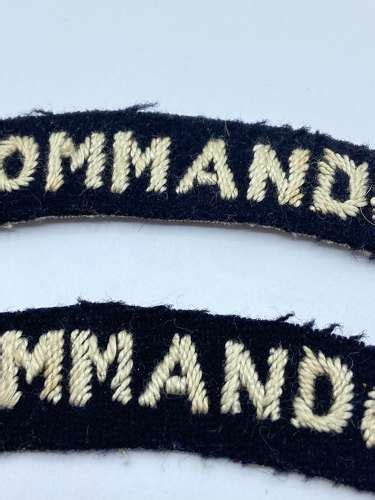 Pair Of WW2 Period British No9 Commando Shoulder Titles