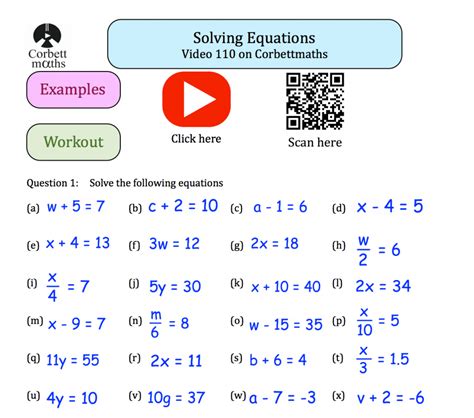 Algebra Worksheets Corbett Maths Martin Lindelof