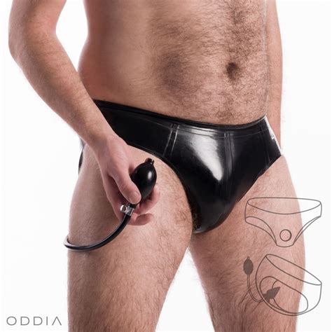 Oddia Slip En Latex Avec Gaine Pour P Nis Et Plug Anal Gonflable