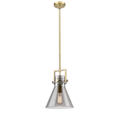 Innovations Newton Cone Watt Light Brushed Brass Shaded Pendant