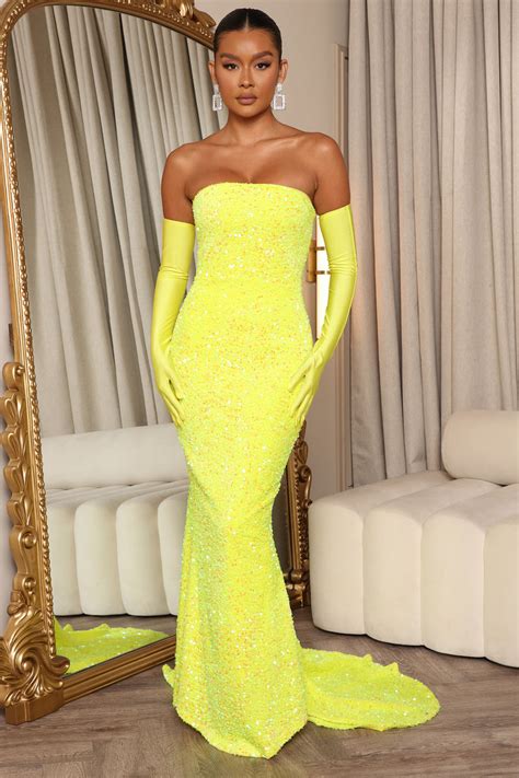 Lola Sequin Maxi Dress Yellow Fashion Nova Dresses Fashion Nova