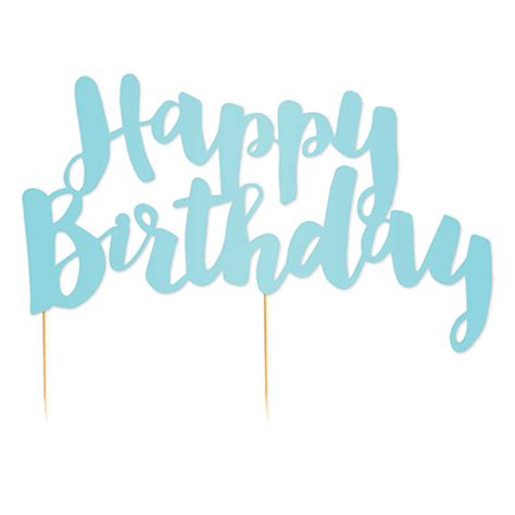 Blue Foil Happy Birthday Cake Topper Discount Party Warehouse