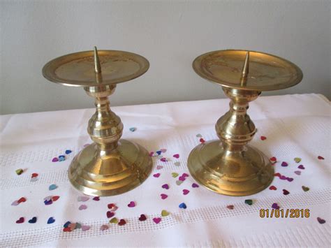 Vintage Brass Candle Holders Made In India Candle Holders Etsy Candle Holders Brass Candle