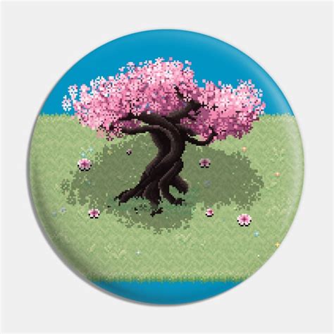 Cherry Blossom Pixel Art - Japanese - Pin | TeePublic