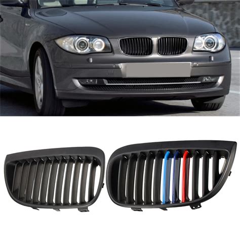 Pair Left Right Car Front Sport Kidney Grill Grilles Matt Black For