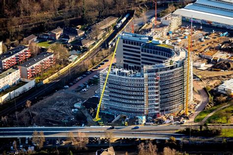 Luftbild Düsseldorf Baustellen zum Neubau eines Stadtquartiers