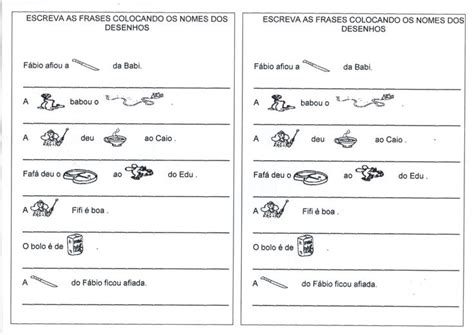 Troque O Desenho Pela Palavra Escreva As Frases Alfabetiza O Blog