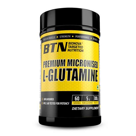 Buy BTN Premium Micronized L Glutamine Powder 300 Gm Online At