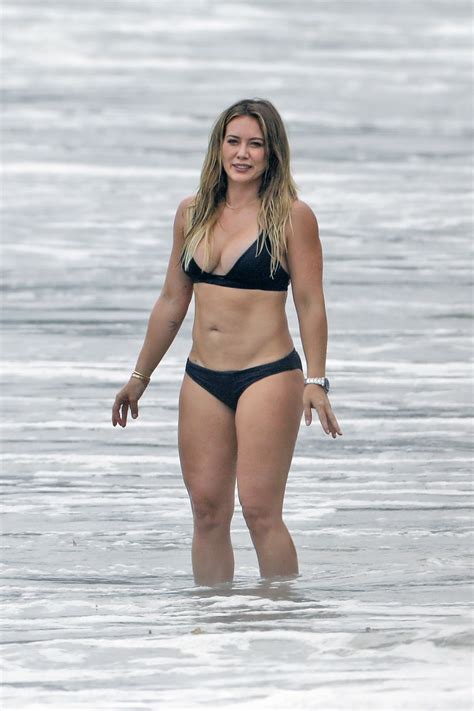 Hilary Duff In Black Bikini Beach In Malibu Celebmafia