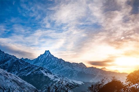 Premium Photo | Himalaya mountains at sunrise, Nepal