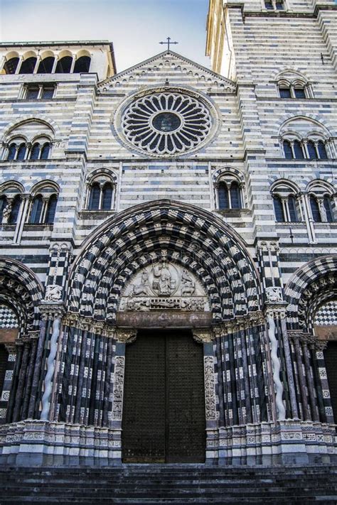 Cattedrale Di San Lorenzo Genua Arkivfoto Bild Av L Ge Sikt