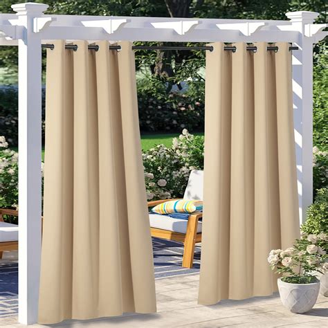 NICETOWN 2 Panels Outdoor Curtains for Patio Waterproof 108" Long ...