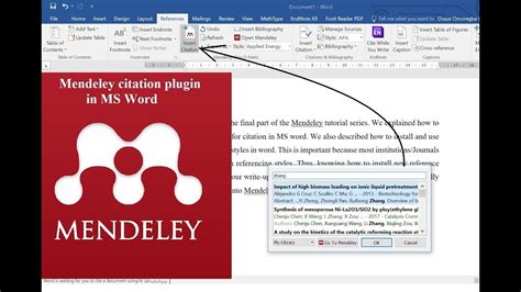 How To Use Mendeley For Referencing In Microsoft Word And How To Insert