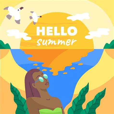 Free Vector Hand Drawn Hello Summer