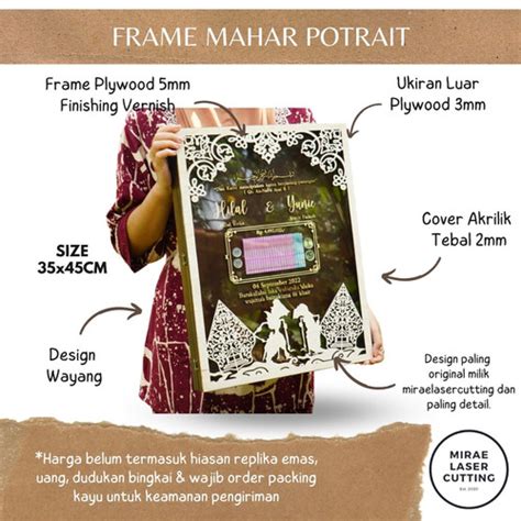 Jual Bingkai Mahar Pernikahan Mahar Jawa Pigura Mahar 35x45cm