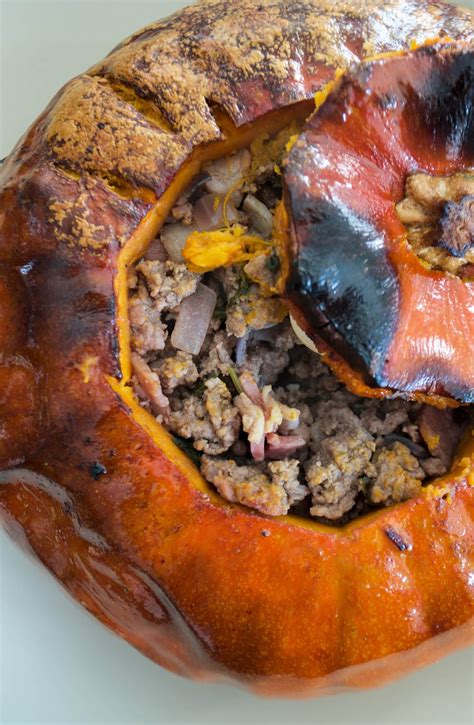 Comfort Bites Blog Roasted Stuffed Pumpkin With Balsamic Beef