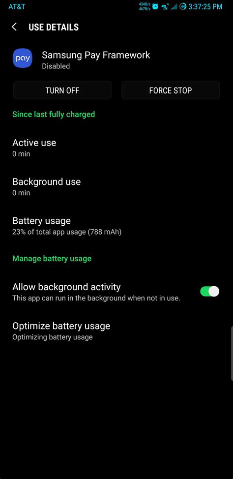 Samsung Pay Framework causing battery drain issues for some