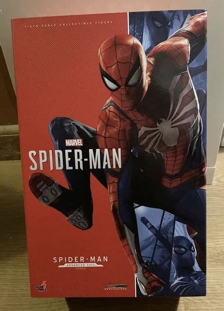 HOT TOYS MARVEL VGM SPIDER MAN ADVANCED SUIT Th Scale Pre Owned PicClick UK